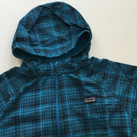 Patagonia Kids’ blue plaid nylon lightweight jacket - Picture 3 of 8